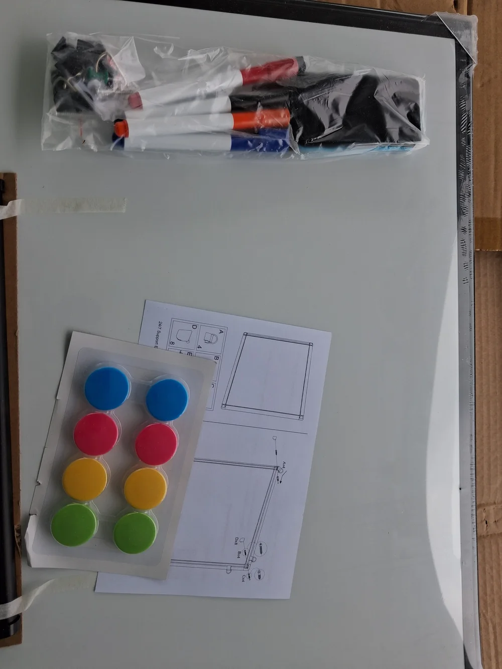 White Monthly Planner Dry-Erase Board with Cork Strip - Home Office